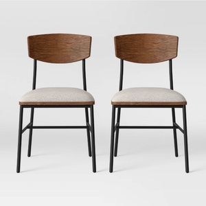 2pk Telstar Mid-Century Modern Dining Chairs (Grey Faux Leather) *Brand New!*